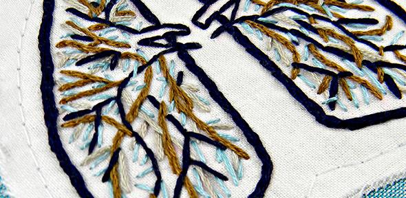 Blue and Brown Anatomical Lung Wall Decor